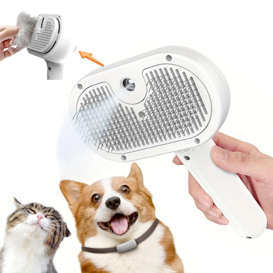 Upgraded Pet Spray Grooming Comb Steamy Floating Hair Removal Cleaning Steam Brush