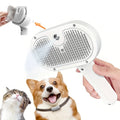 Upgraded Pet Spray Grooming Comb Steamy Floating Hair Removal Cleaning Steam Brush