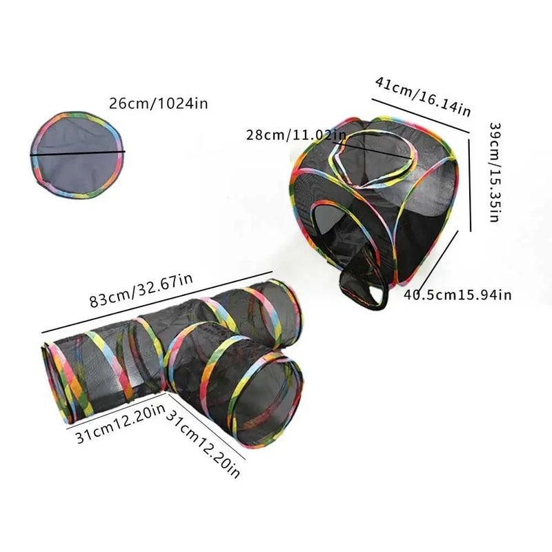 Multi-Shape Cat Tunnels Tents Cubes with Play Ball Collapsible Outside Playpen Tunnel for Kitty Dog Outdoor Indoor Play House