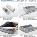 Orthopedic Dog Bed for Large Dogs – Waterproof Sofa-Style Bed with Removable Washable Cover, Non-Slip Base & Joint Support