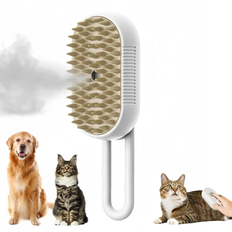 Upgraded Pet Spray Grooming Comb Steamy Floating Hair Removal Cleaning Steam Brush